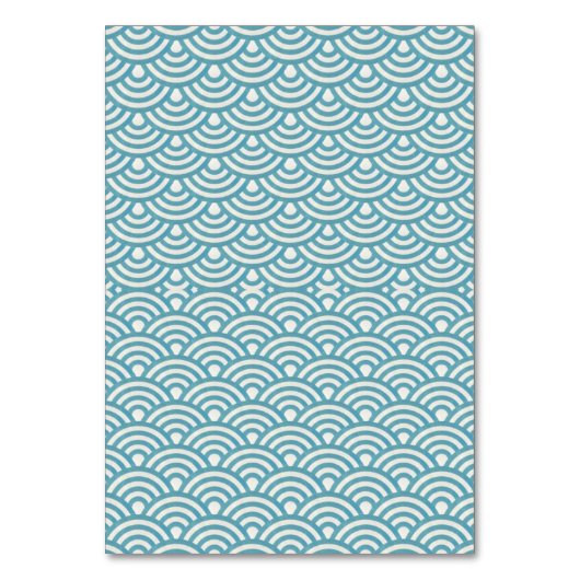 Numéro De Table Mariage bleu vert Vague Motif Nom (Dos)