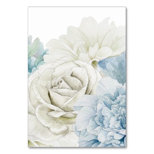 Numéro De Table Mariage Blue Peonies (Dos)