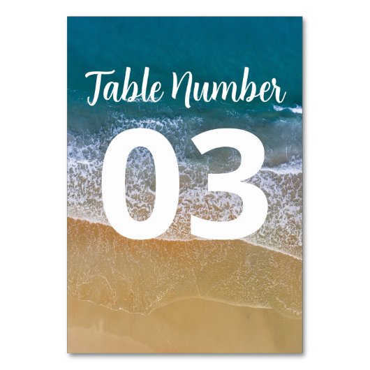 Numéro De Table Mariage Blue Sea Beach (Par défaut)