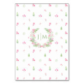 Numéro De Table Mariage bohème élégant rose floral chiffres (Dos)