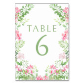 Numéro De Table Mariage bohème élégant rose floral chiffres (Par défaut)