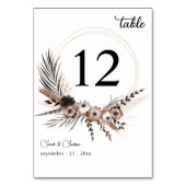 Numéro De Table Mariage Bohème Floral Noir et Naturel (Par défaut)