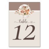 Numéro De Table Mariage Bohème Rustique Fleur Terre Cuivrée (Dos)