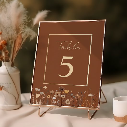 Numéro De Table Mariage Bohème Terracotta