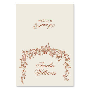 Numéro De Table Mariage Bohème Terracotta Beige Orange Brûlé Flora