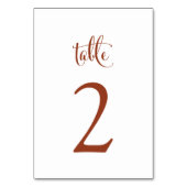 Numéro De Table Mariage Boho en terre cuite d'automne simple et él (Dos)