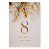 Numéro De Table Mariage Boho Fall Flowers (Dos)