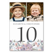 Numéro De Table Mariage Boho Floral Bride Groom Photos (Dos)