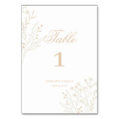 Numéro De Table Mariage Boho Floral Corner beige (Dos)