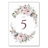Numéro De Table Mariage boho rustique couleur rose pâle (Dos)
