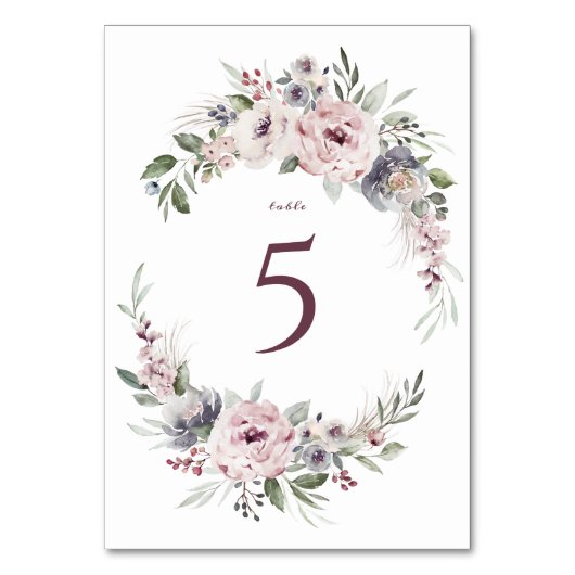 Numéro De Table Mariage boho rustique couleur rose pâle (Par défaut)