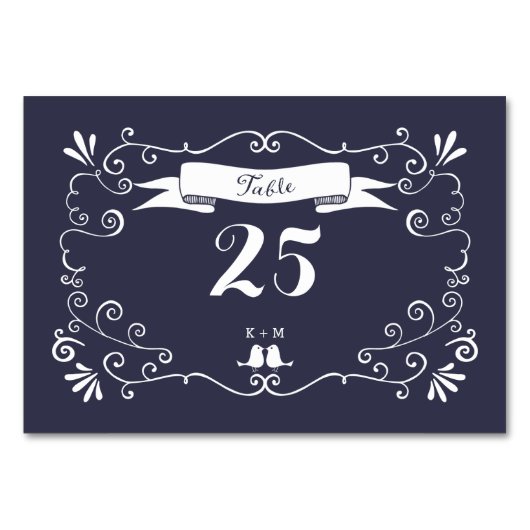 Numéro De Table Mariage Boho Swirls (couleur Arrière - plan modifi (Devant)