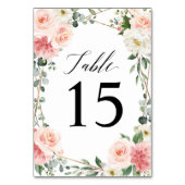 Numéro De Table Mariage botanique géométrique rose pâle (Dos)