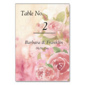 Numéro De Table Mariage botanique Rose (Dos)