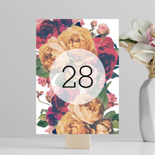 Numéro De Table Mariage botanique Rose antique
