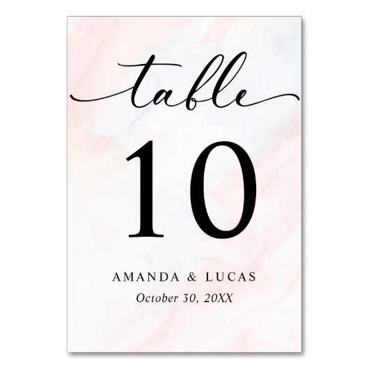 Numéro De Table Mariage botanique rustique simple (Dos)