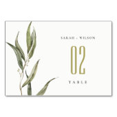 Numéro De Table Mariage botanique simple d'Eucalyptus (Dos)