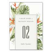 Numéro De Table Mariage botanique vert orange tropical (Par défaut)