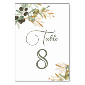 Numéro De Table Mariage Branche Dorée Feuilles d'Olivier (Par défaut)