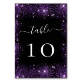 Numéro De Table Mariage brillant parties scintillant violet noir (Par défaut)