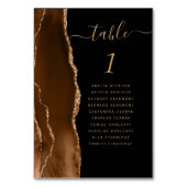 Numéro De Table Mariage Brun Moka Agate Noir (Par défaut)