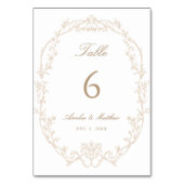 Numéro De Table Mariage Cadre Floral Orné de Sable (Par défaut)
