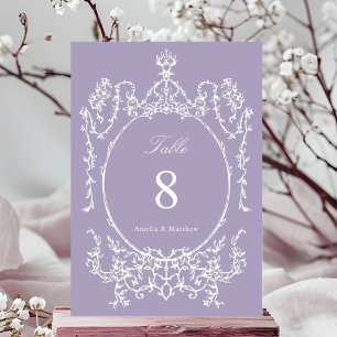 Numéro De Table Mariage Cadre Jardin Floral Classique Lavande