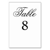 Numéro De Table Mariage calligraphié classique noir et blanc (Par défaut)