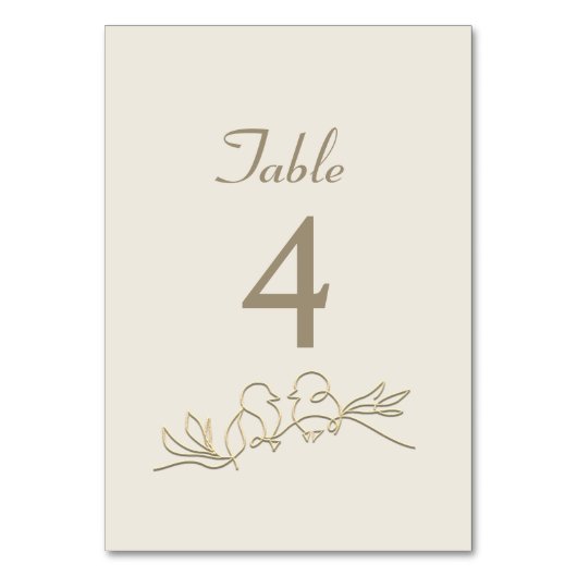 Numéro De Table Mariage Calligraphie Dorée (Par défaut)