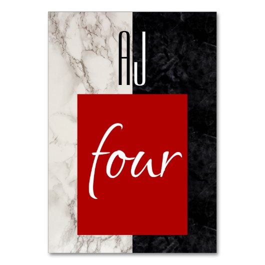 Numéro De Table Mariage Calligraphie Rouge (Dos)