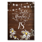 Numéro De Table Mariage campagnard Barnwood Daisies BarefootBride™ (Dos)