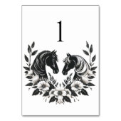 Numéro De Table Mariage campagnard-Chevaux et fleurs (Dos)