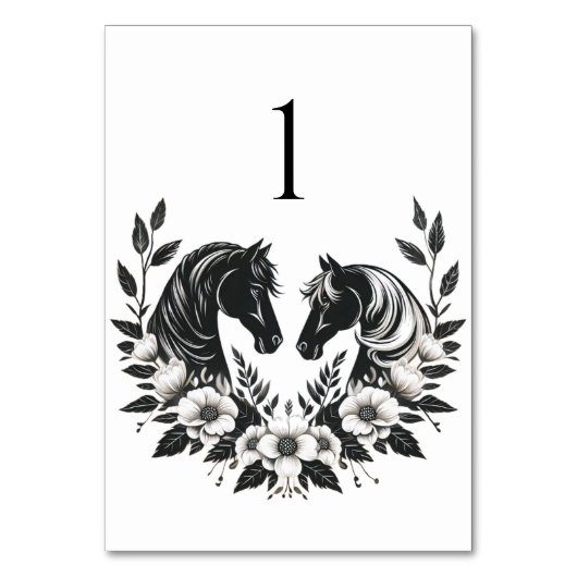 Numéro De Table Mariage campagnard-Chevaux et fleurs (Par défaut)