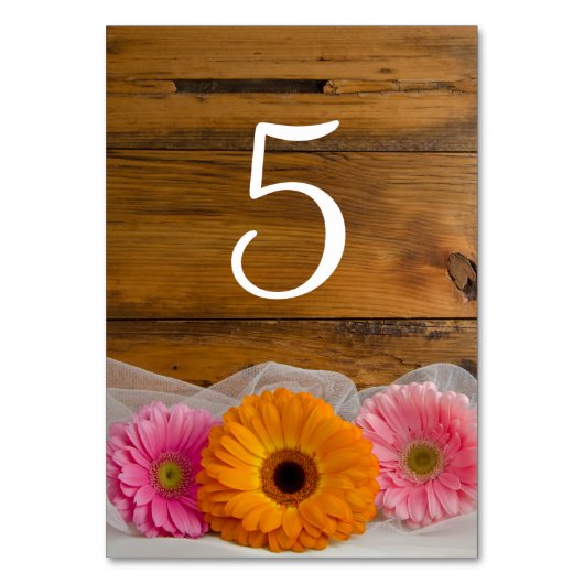 Numéro De Table Mariage campagnard Daisy Trio Numéros de tableau (Dos)