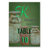 Numéro De Table Mariage campagnard de canettes de lait Rustique Vi (Par défaut)