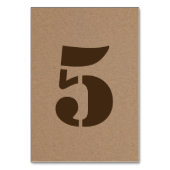 Numéro De Table Mariage campagnard de papier Brown Rustique Kraft (Dos)