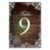 Numéro De Table mariage campagnard en dentelle de bois rustique nu (Par défaut)