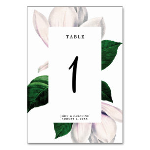 Numéro de table mariage carte magnolia floral