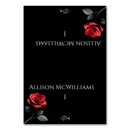 Numéro De Table Mariage Cartes-Poisson rose rouge simple (Par défaut)