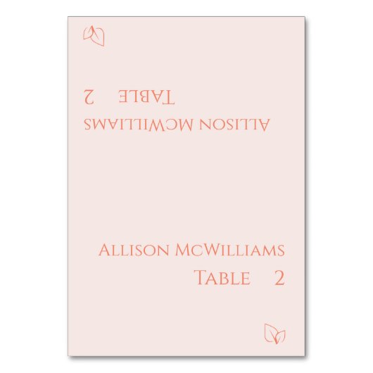 Numéro De Table Mariage Cartes-Végétarien-Blush (Par défaut)