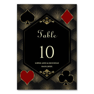 Numéro De Table Mariage Casino Or Noir Gatsby 1920 Années de jeu