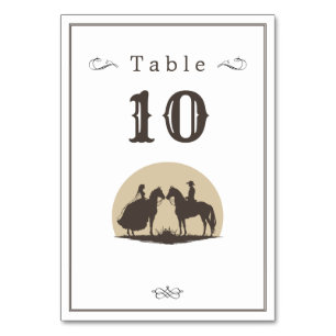 Numéro De Table Mariage casquette Wild West cowboy