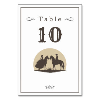 Numéro De Table Mariage casquette Wild West cowboy