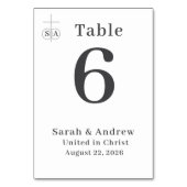 Numéro De Table Mariage catholique traditionnel (Dos)