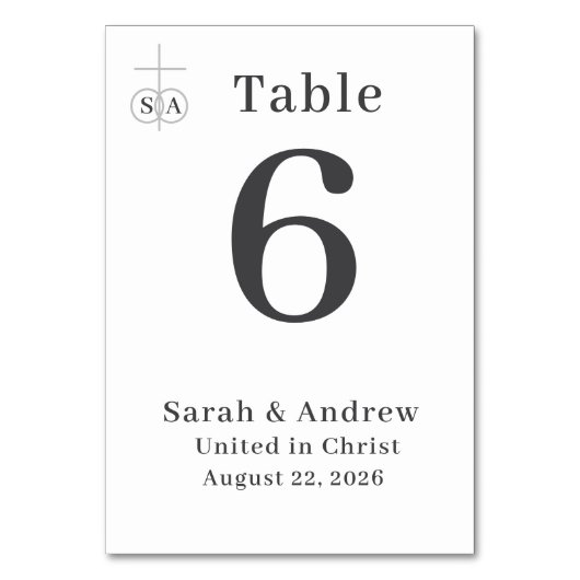 Numéro De Table Mariage catholique traditionnel (Par défaut)