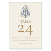 Numéro De Table Mariage Catholique Traditionnel Monogramme de Mari (Par défaut)