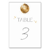 Numéro De Table Mariage Célébré sous Boule Disco Dorée (Par défaut)