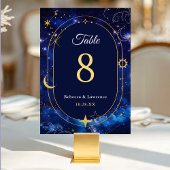 Numéro De Table Mariage céleste bleu élégant
