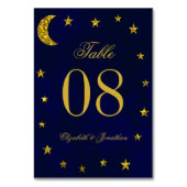 Numéro De Table Mariage céleste du ciel nocturne (Dos)