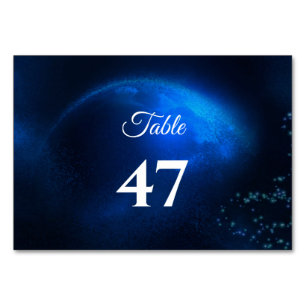 Numéro De Table Mariage céleste Full Blue Moon & Stars Midnight